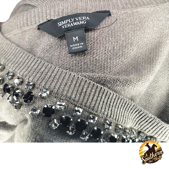 Simply Vera Vera Wang - Medium Gray Long Sleeve Sweater - Picture 5 of 5